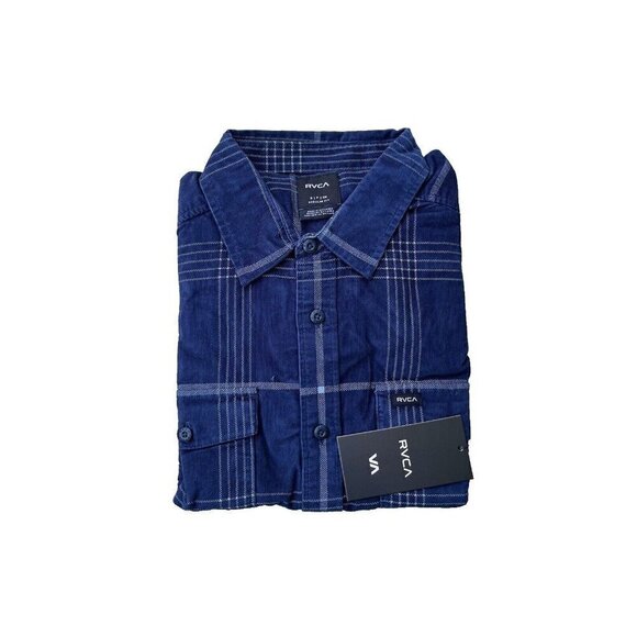 RVCA Blues Walk Corduroy Regular fit Long Sleeve Shirt Button Front Mens Size S - Picture 13 of 15